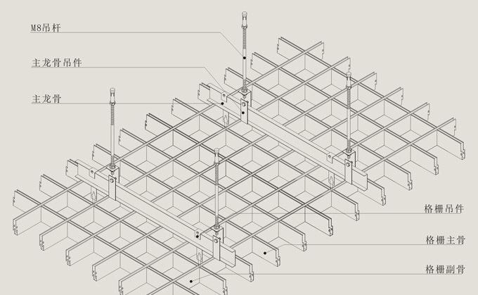鋁格柵安裝節(jié)點圖